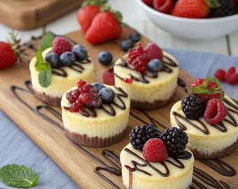 Mini-Käsekuchen Rezept – Himbeer-Zitronen-Sahne – Individueller Käsekuchen PDF – Printable Dessert Guide – Instant Download