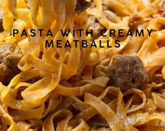 Cremiges Fleischbällchen Pasta Rezept, One Pan Comfort Food (PDF Download)