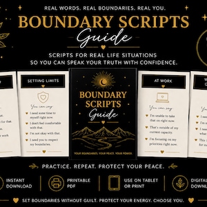 Boundary Scripts Guide Afdrukbaar werkboek Self Love Journal People Pleasing Healing Digitale pdf-download