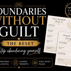 Boundaries Without Guilt Reset Journal, Shadow Work, Self Love (Digital Download)
