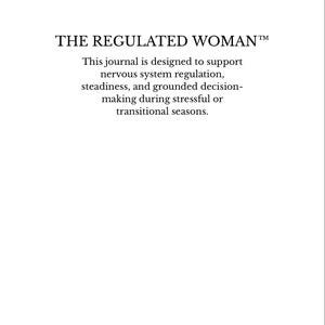 Diario de la Mujer Regulada (PDF) / Cuaderno de trabajo para la regulación del sistema nervioso / Diario de recuperación del agotamiento para mujeres / Autorregulación y apoyo para la ansiedad