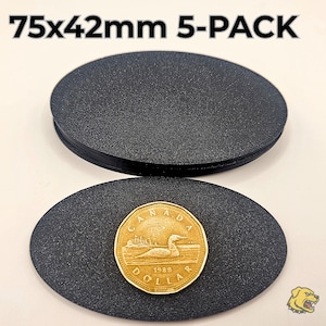 Mounted Miniature Oval Bases, 75 × 42 mm Wargame 2–5 Pack