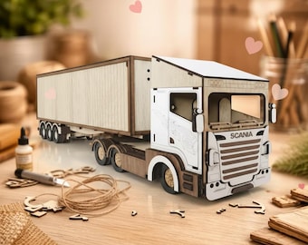 Scania Truck Laser Cut File | 3D Wooden Model, CNC Design (SVG, CDR)
