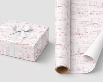 Inpakpapier Architectuur | Moderne architecturale cadeauverpakking | Designer-inpakpapier