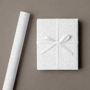 Papel de regalo con patrones de código de programación para programadores / Papel de regalo con temática tecnológica para desarrolladores, codificadores e ingenieros de software imagen 2