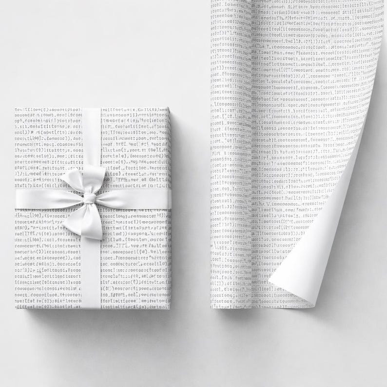 Minimalist code pattern gift wrap for programmers and engineers