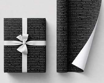 Inpakpapier met codepatroon voor programmeurs | Cadeauverpakking met minimalistische programmering