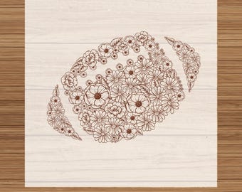 Floral Football DTF Transfer: Ready to Press Heat Transfer