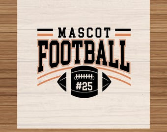 Personalized Football Mascot DTF Transfer: Custom Team Name Heat Transfer