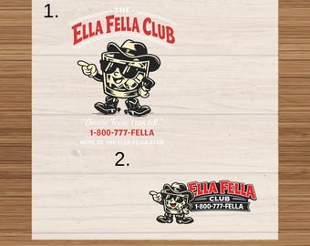 DTF Transfer: Ella Fella Club Texas Cowboy Whiskey Glass Design