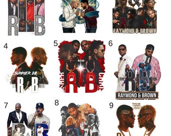 Usher and Chris Brown DTF Transfer: Ready to Press DTF Print