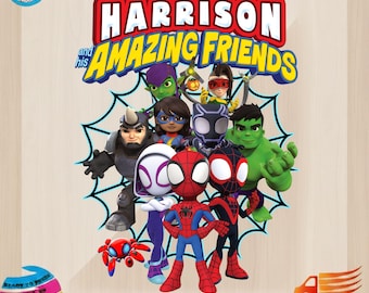 Custom Superhero DTF Transfer: Friends Design, Ready to Press