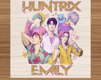 Custom Name Huntrix DTF Transfer: Anime Boy Band Ready to PressTransfer