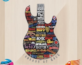 Rock and Roll Legends Guitar DTF: Music Teacher Gift