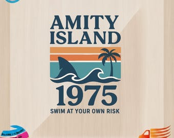 Szczęki, Amity Island 1975, DTF, termotransfer: Koszulka z filmu "Rekin" w stylu vintage