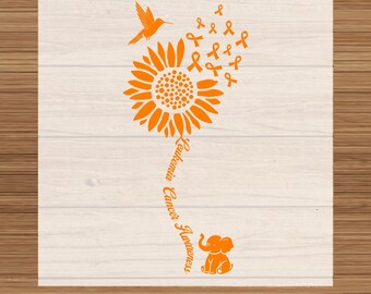 Leukemia Awareness DTF Transfer: Orange Ribbon Heat Transfer