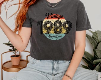 Vintage 1989 DTF Transfer: Retro 37th Birthday Shirt Design, Original Parts Heat Press Transfer