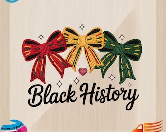Black History Month Coquette Bows DTF Transfer, Juneteenth Ribbons Design