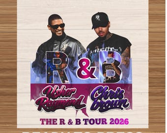 Usher Raymond Chris Brown R&B Tour 2026 DTF Transfer:Ready to Press Heat Transfer
