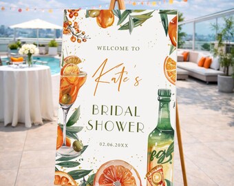 Citrus Bridal Shower Welcome Sign: Italian Lemon & Aperol Theme