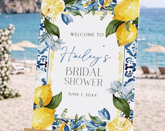Bridal Shower Welcome Sign, Lemon Bridal Shower Sign, Citrus Welcome Sign, Amalfi Bridal Shower Decor