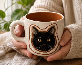 Benutzerdefinierte Pet Portrait Becher, personalisierte Hundebecher, benutzerdefinierte Katzenbecher, handbemalte Keramiktasse, Unterglasur Haustier-Liebhaber Geschenk, Gedenkbecher