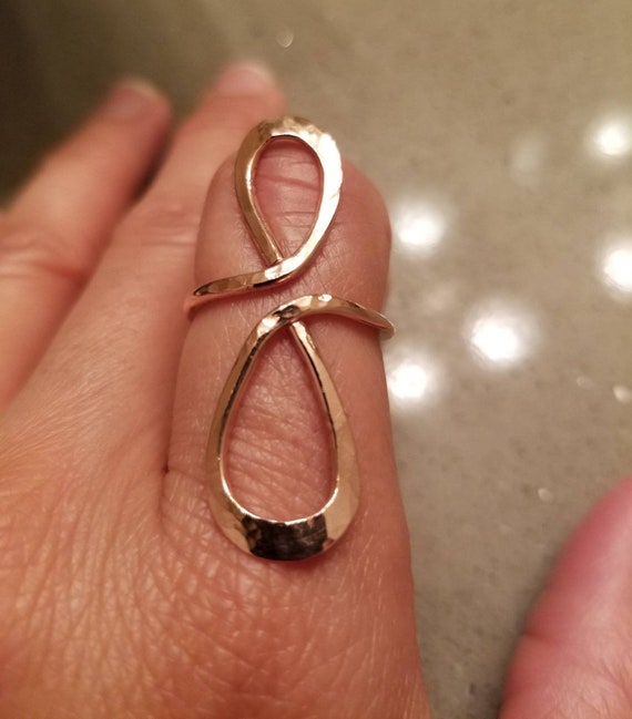 copper ring in index finger