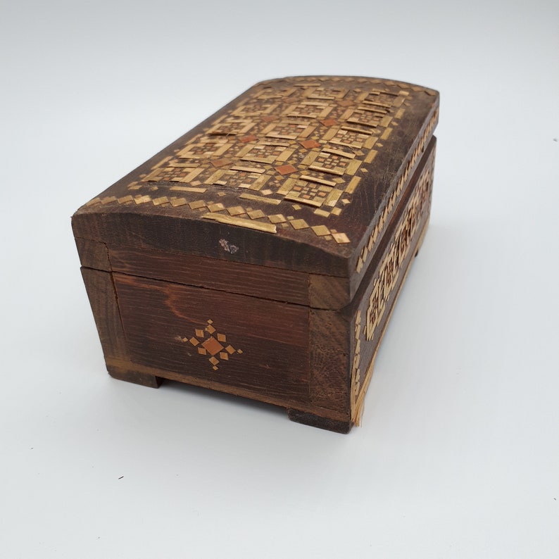 Jewelry Box Soviet Box Straw Box Beautiful VintageE treasury Box