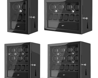 Luxury Automatic Watch Winder Box | Silent Japanese Motor Watch Display & Storage Case (2+3 / 4+6 / 6+5 / 8+6)