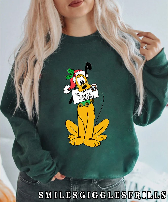 Discover Pluto Christmas Sweatshirt, Disney Christmas Sweatshirt