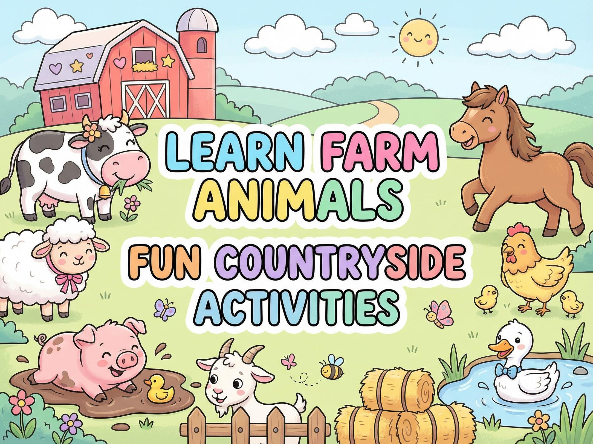 40 Farm Animals Coloring Pages for Kids | Preschool Learning Printable ...