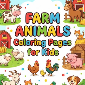 40 Farm Animals Coloring Pages for Kids | Preschool Learning Printable ...
