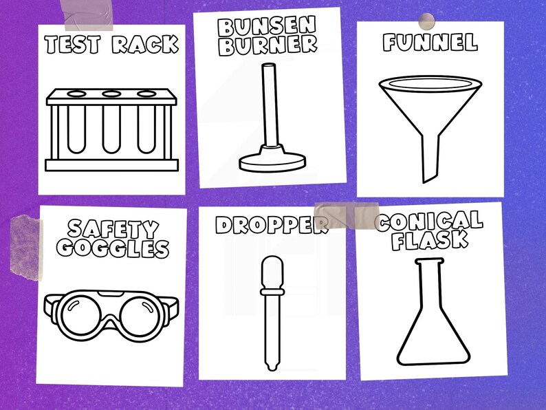 40 Lab Equipment Coloring Pages for Kids | Science Learning Activities ...
