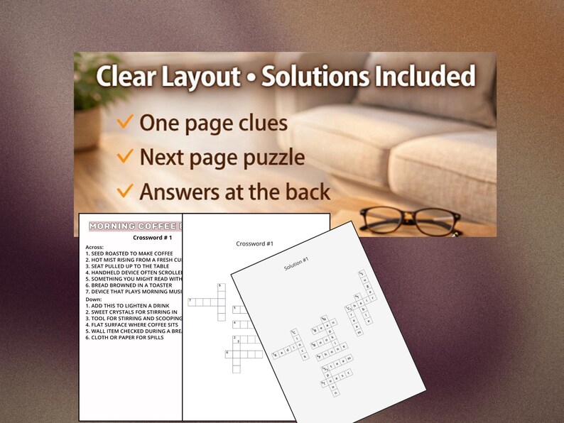 50 Themed Crossword Puzzles for Adults – Easy to Medium Difficulty ...