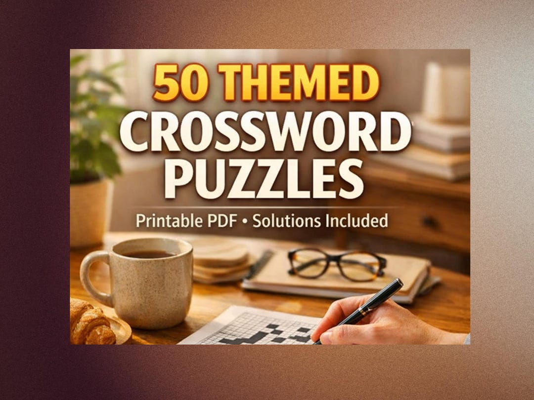 50 Themed Crossword Puzzles for Adults – Easy to Medium Difficulty