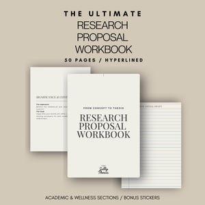 Ultimate Research Proposal Workbook | Thesis Dissertation Writing Guide | Digital Download, Printable, Hyperlinked