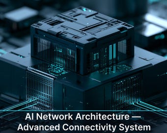 Hintergründe zu KI-Netzwerkarchitektur, Netzwerksystemen, Unternehmensnetzwerken, Datenkommunikation, Technologiehintergründen, 8K, 20-Bilder-Paket