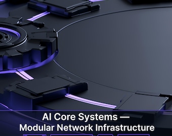 Hintergründe zu KI-Kernsystemen, modularer Rechnerarchitektur, KI-Infrastruktur, Netzwerksystemen, Technologiehintergründen, 8K, 20-Bilder-Paket