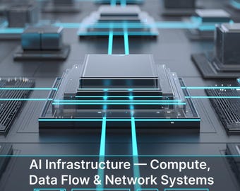 Hintergründe zu KI-Infrastruktur, Datenfluss, Netzwerksystemen, Unternehmenstechnologie, KI-Computing, Technologiehintergründen, Website-Hero-Bildern