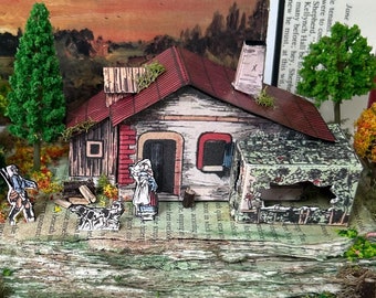Persuasion- Mixed Media Altered Book Art, sculpture, diorama, Jane Austen