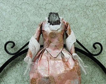 Charlotte- Pink and Gold Paper Dress on Wire Frame, 16”