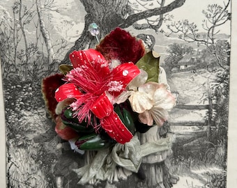 Holiday Blossoms - Nosegay, Tussie Mussie, Corsage Pin, Bridal Gift, Gift Topper