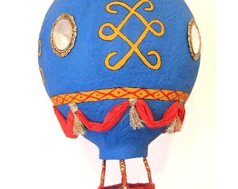 Blue, Red and Gold Hot Air Balloon