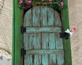 Secret Garden - Mixed Media Altered Book Art, Assemblage Art, Bookshelf nook
