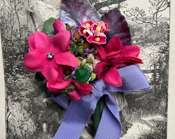 Forget Me Nots - Nosegay, Tussie Mussie, Corsage Pin, Bridal Gift, Gift Topper