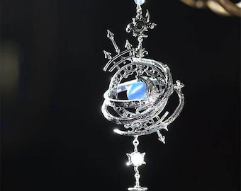Celestial Orb Necklace Gothic Astronomical Pendant Moon Star Jewelry Vintage Planet Charm Unisex Witchy Aesthetic Gift