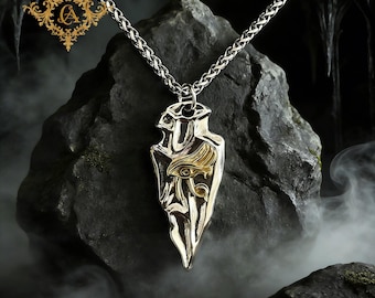 Egyptian Eye Pendant Necklace, Eye of Horus Jewelry, Gothic Punk Amulet Necklace, Stainless Steel Statement Pendant, Unisex Mystical Gift