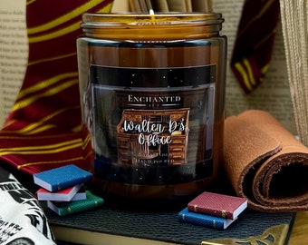 Walter D's Office Candle | Magically Inspired | Leather & Teakwood Scented