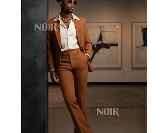 Traje de hombre marrón camello / Traje de novio para boda Trauanzug Herren Costume Homme Elegant Formal Menswear