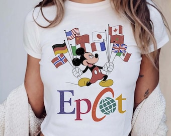Mickey Mouse Epcot World Tour T-Shirt – International Flags Concert Tee